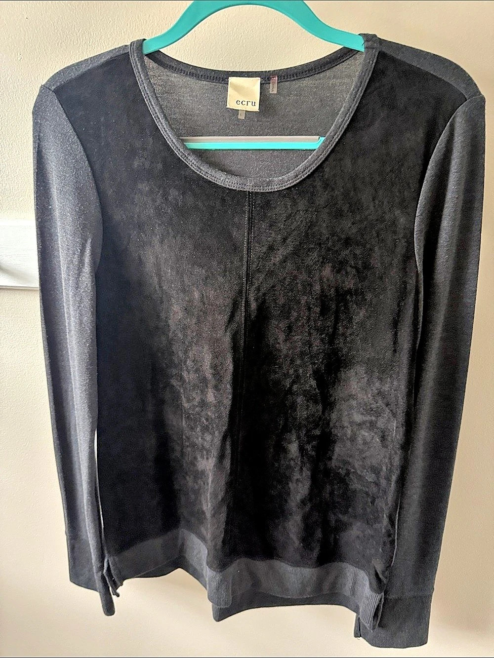 ecru Long Sleeve Top in Black Size Large